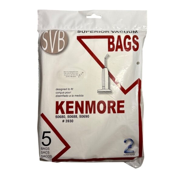 Kenmore Superior Vacuum Cleaner Bags Pack Of 5 for Models 50680/50688/50690 - Picture 1 of 3
